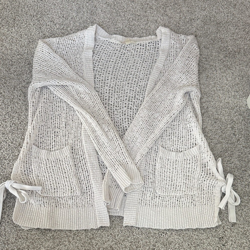 It's Our Time Cream Open-Knit Cardigan